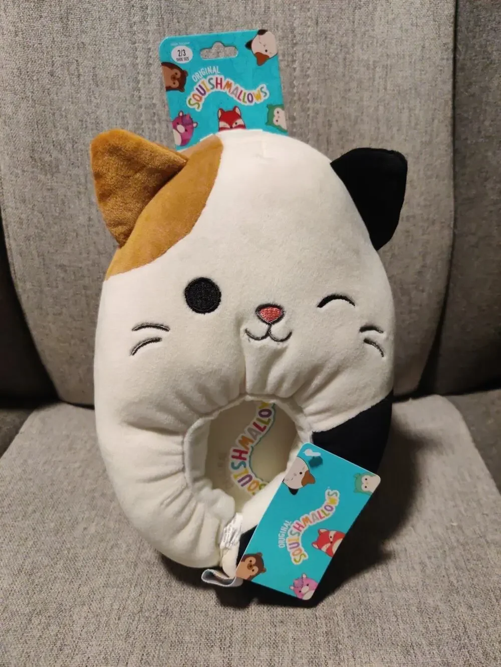 Squishmallows Cam The Cat Winking Plush Kids 2/3 Slippers NWT